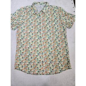 Projek Raw Sunset Lounge Cocktail Print Shirt Mens Medium Short Sleeve